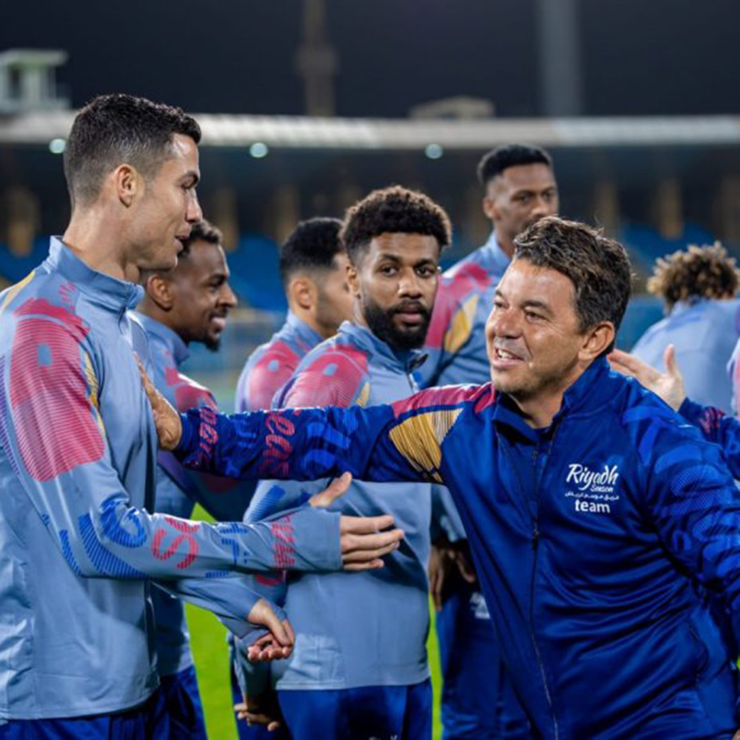 تمرین رونالدو با بازیکنان منتخب النصر و الهلال