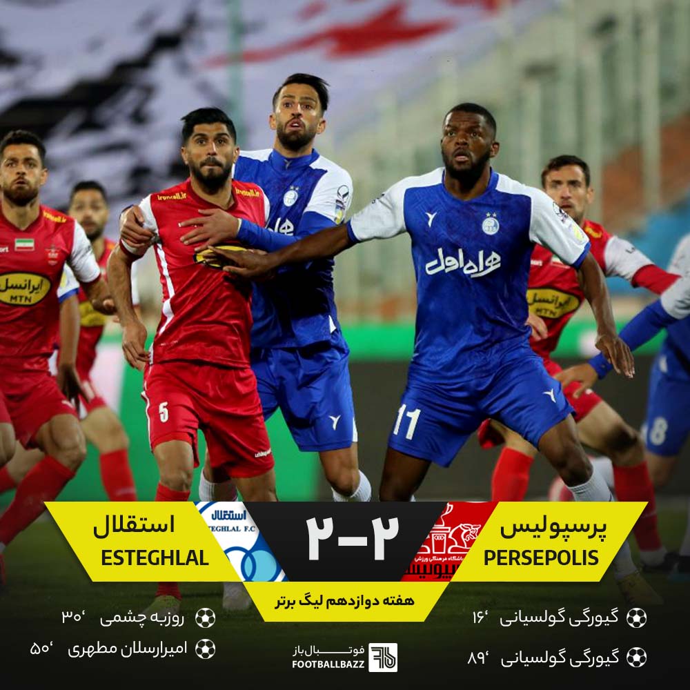 استقلال ۲-۲ پرسپولیس