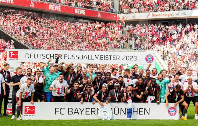 جشن قهرمانی بوندسلیگا توسط اعضای بایرن مونیخ در سال 2023