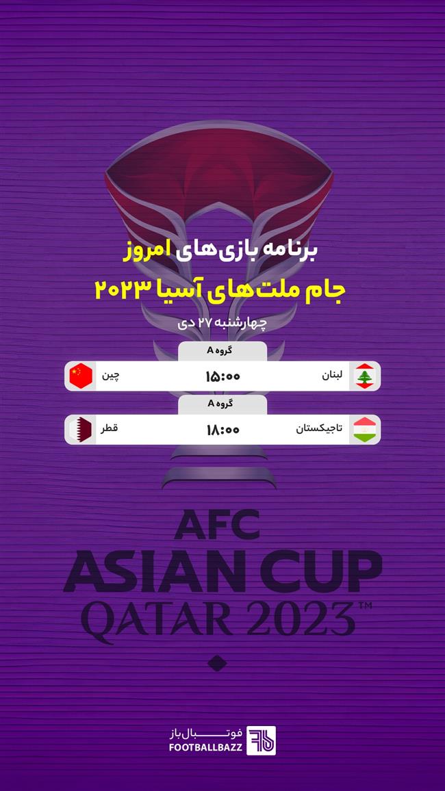 برنامه بازی های جام ملت های آسیا