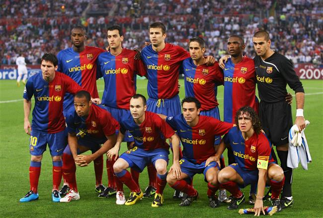 عکس تیمی بازیکنان بارسلونا در سال 2009