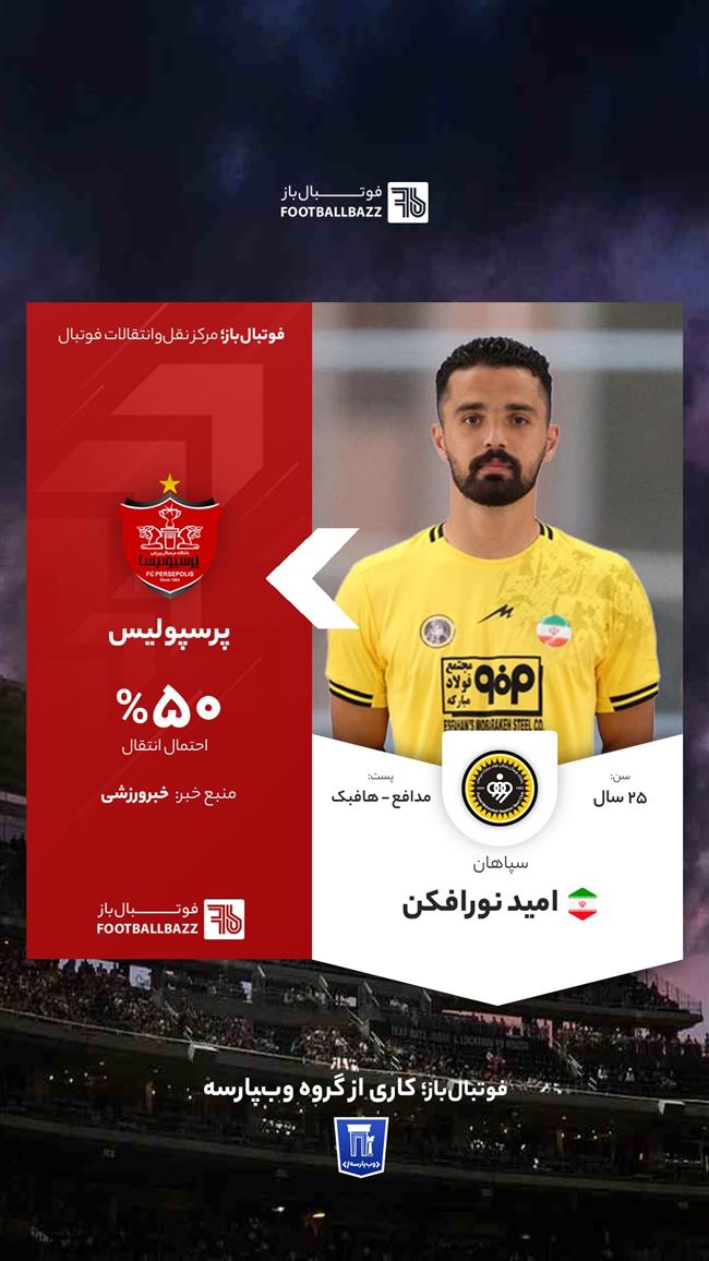 انتقال امید نورافکن به پرسپولیس