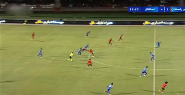 صحنه گل آفساید مس رفسنجان به استقلال 