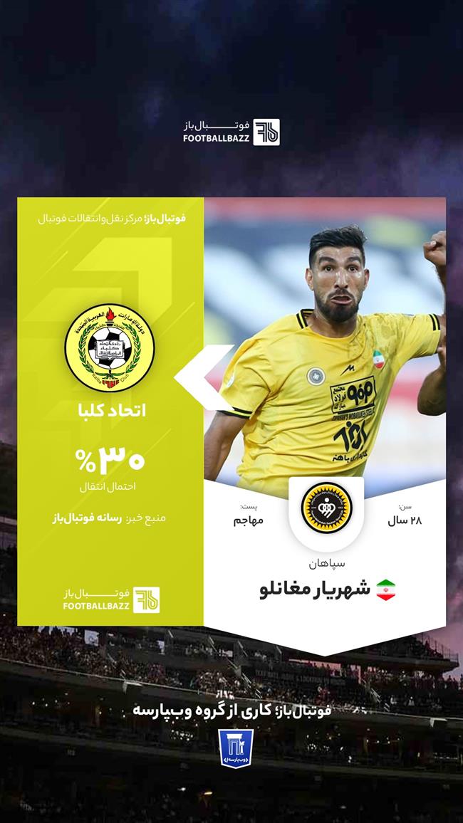 انتقال شهریار مغانلو به اتحاد کلبا