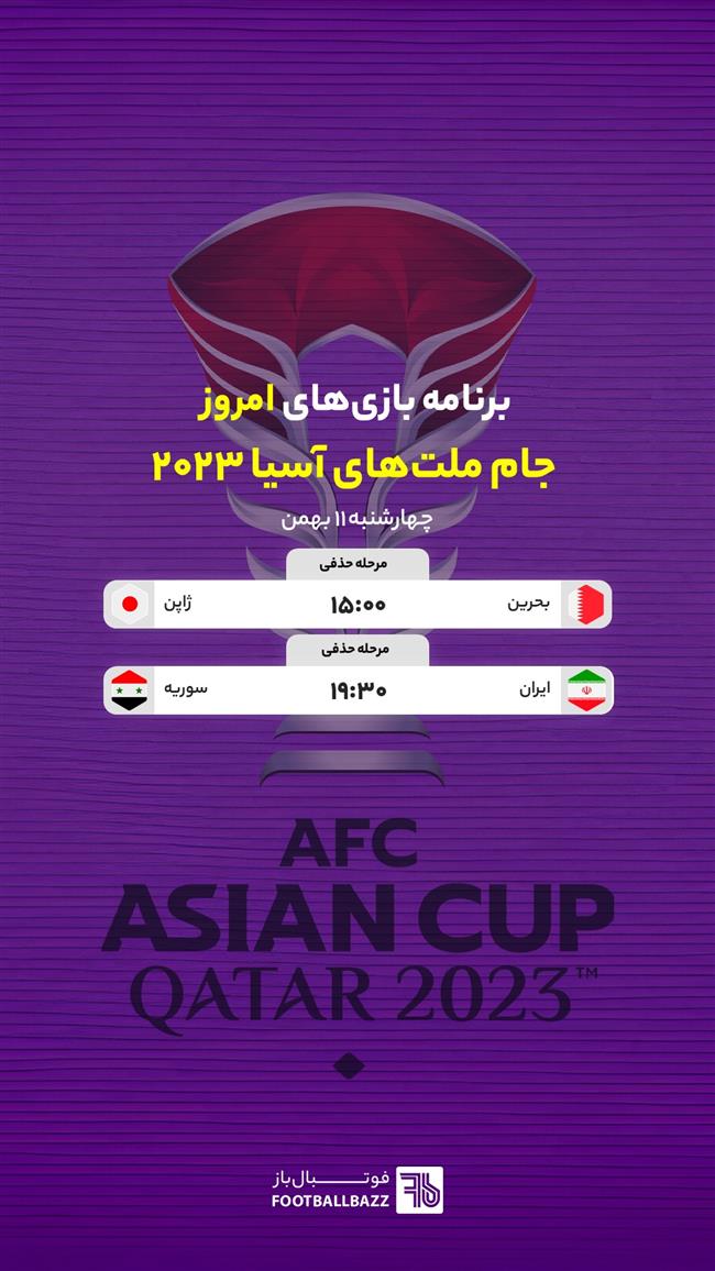 برنامه بازی های جام ملت های آسیا