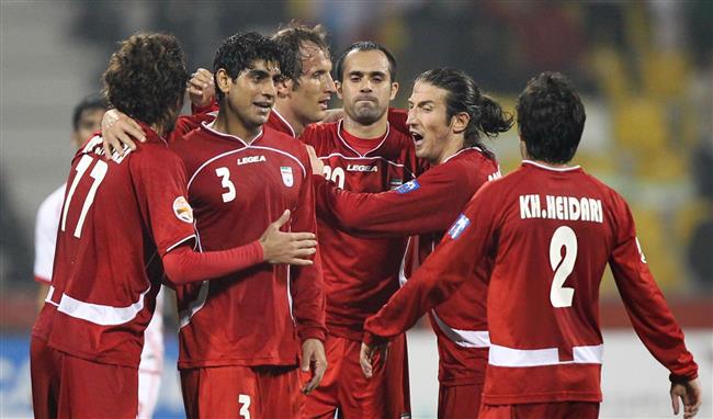 شادی بازیکنان ایران از صعود به مرحله حذفی جام ملت‌های آسیا 2011