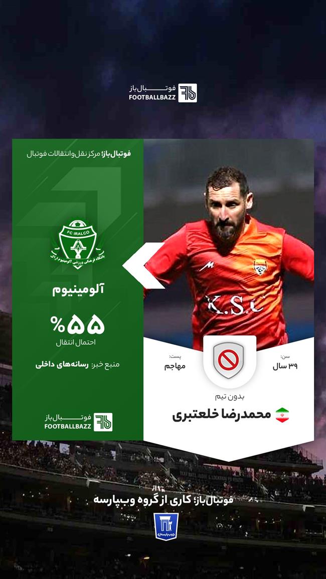 انتقال محمدرضا خلعتبری به آلومینیوم 