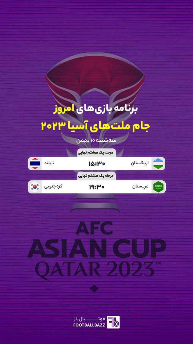 برنامه بازی های جام ملت های آسیا